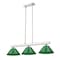 Z-Lite Cobalt Billiard, 3-Light, 14 In.W x 46 In.L x 8 In.H, Brushed Nickel/Green 152BN-PGR - alternate 5